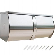 Double Roll Toilet Paper Dispenser, Stainless Steel Commercial Toilet Paper H...
