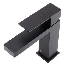 Fine Fixtures Modern Single Hole Bathroom Sink Faucet with Black