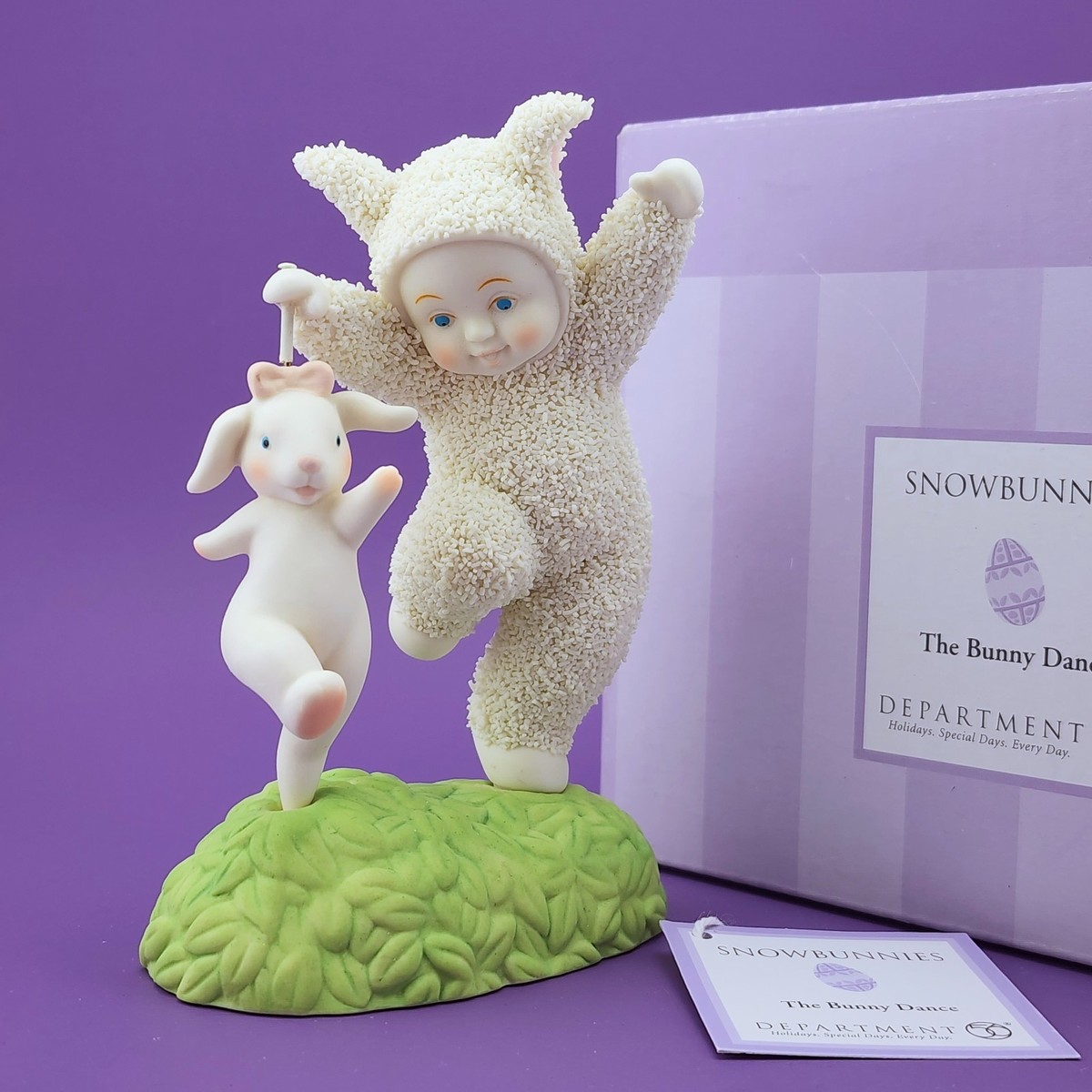 Dept 56 SNOWBUNNIES The Bunny Dance RETIRED Vintage Twirling 
