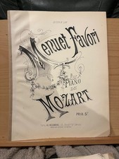 Mozart Menuet Favori pour piano partition éditions Au Mélomane