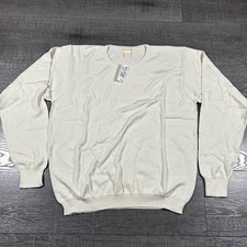 Vintage Brooks Brothers Ivory Cotton Sweater L NWT Made in Hong Kong 100 Cotton