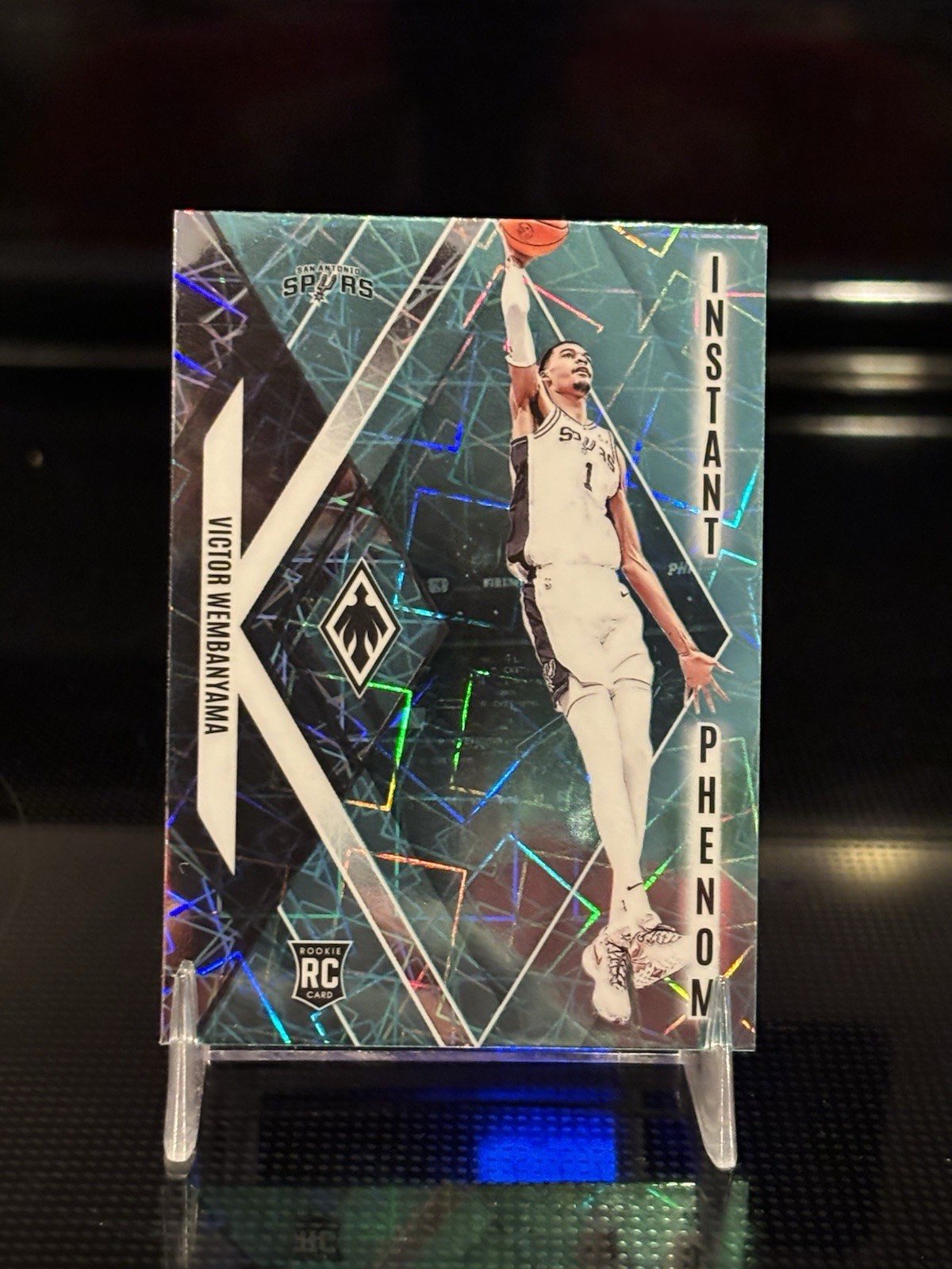 2023-24 Panini Phoenix Instant Phenom Victor Wembanyama #13 Teal Lazer (RC)