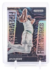 JAYLEN BROWN 2024-25 PRIZM BLACK FIREWORKS SILVER #17 BOSTON CELTICS Q5722