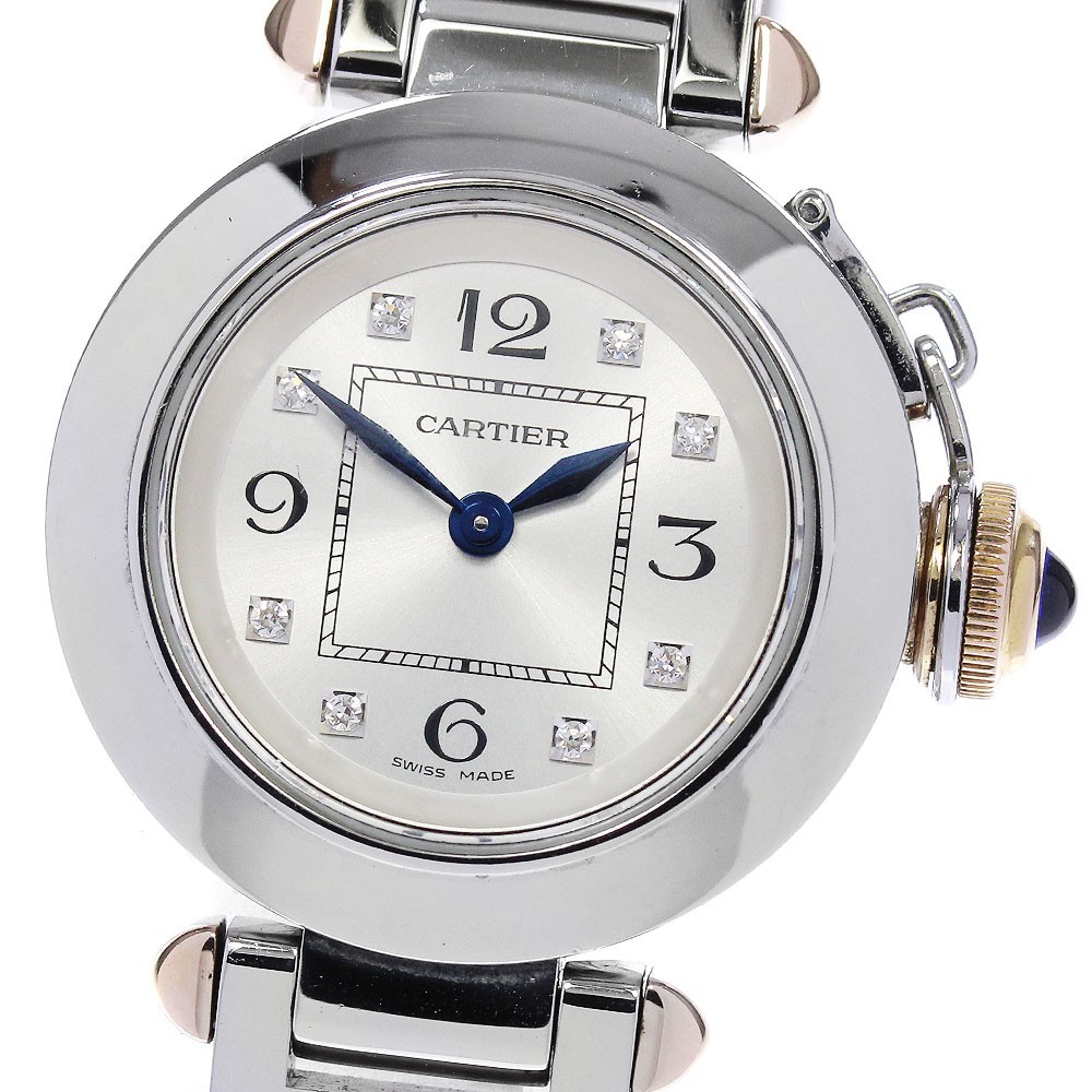 CARTIER Mispacha 8P Diamond Silver Dial Quartz Ladies Watch Cartier Tank Francaise W4TA0008 Silver Dial Diamond main image 4