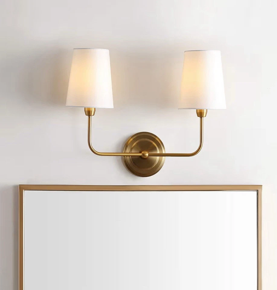 Aplique de pared Safavieh Lighting Ezra latón dorado 2 luces 17,5 pulgadas Foto 4 de 4