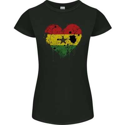 Love Ghana Flag Ghanaian Day Fußball Damen Petite Cut T-Shirt