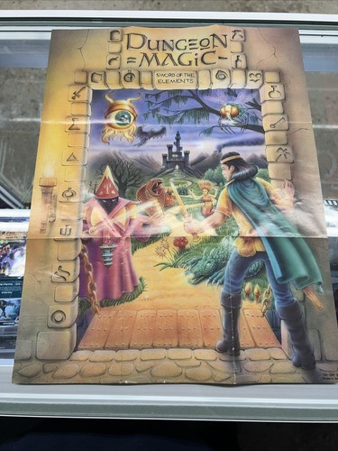 Dungeon Magic: Sword of the Elements (NES, 1990) cartuccia, guida gioco e poster - Foto 2 di 6