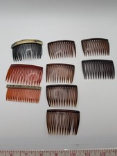 Vintage Goody Mini Hair Combs Side Pin Brown Marble Tortoise 2" USA