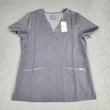 Figs Scrub Top Womens Medium Gray Casma Three Pocket Nurse Doctor