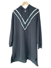 felpa con cappuccio donna alesya taglia 44/XXL nera a righe tempo libero