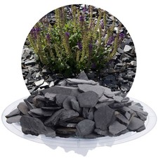 25kg Schiefersplitt schwarz Schiefer Ziersplitt Platten Schieferbruch Naturstein