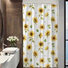 Small Stall Shower Curtain 36 x 72 Narrow Half Watercolor Sunflower Fabric Sh.