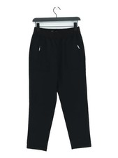 Zara Women's Trousers S Black Polyester with Elastane, Viscose Straight Chino
