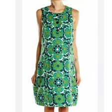 $148 New Ann Taylor Cotton & Silk Green Shift Sleeveless Summer Dress SIZE 8