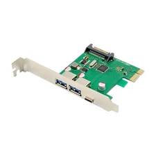 PCIe x1 to USB 3.1 Expansion Card - 2x USB A1x USB C 5Gbps Industrial Controller