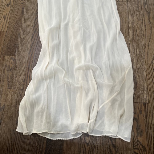 Victoria’s Secret Silk Chiffon Small Beaded Lace Maxi Gown Slip Dress - Picture 3 of 6