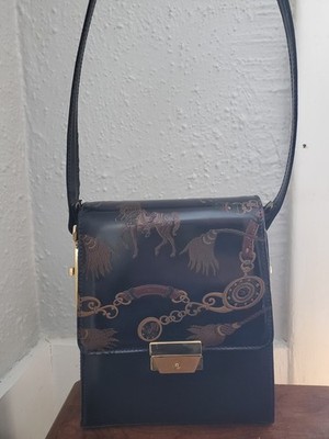 Talja Vera Pelle Italian Equestrian Embossed Handbag With Strap