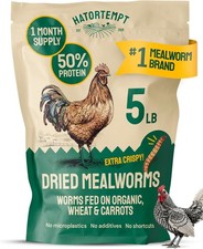 Mealworms Organic Non GMO Dry Chicken Feed, 5lb Bag