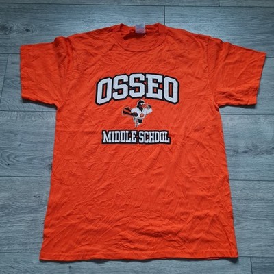 Port & Company Core Blend T-Shirt M Orange Osseo Middle School Graphic Print