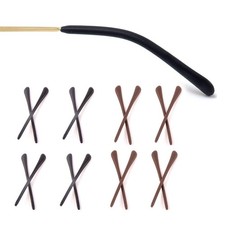 8 Pairs Silicone Eyeglass Temple Tips Black Brown