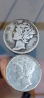 1938 P, 1944 P  2 Mercury Dimes 90% Silver  good condition 10C