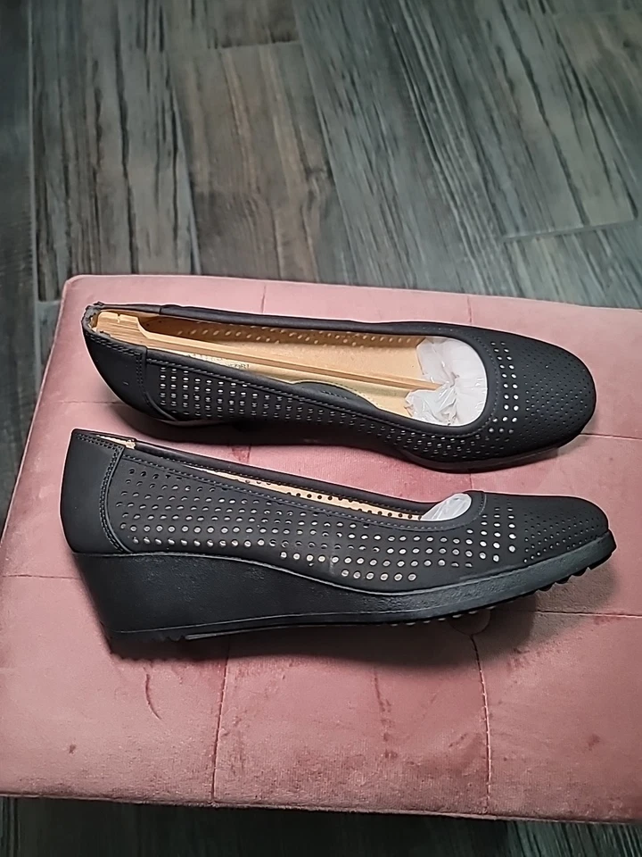 Naturalizer N5 Comfort Wedge Black Shoes 10W - Image 3 of 4