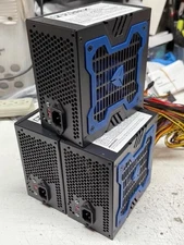NEW--(Lot of 3) Powork BLUE 650w-MAX ATX PS 12cm-Fan 20+4Pin SATA & 6-Pin