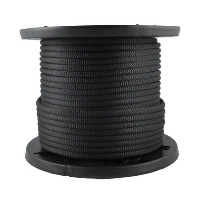 Quality Nylon Rope Qnr 3/8 Black Polyester Rope Solid Braid Dacron Utility Rope