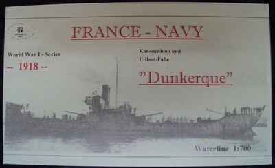 HP Models 1:700  WL  Franz.  Kanonenboot und U-Boot Falle ''Dunkerque'' -1918-