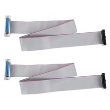 IDC Wire Flat Ribbon Cable DB25 Female to FC-26 Female 50cm Length 2pcs