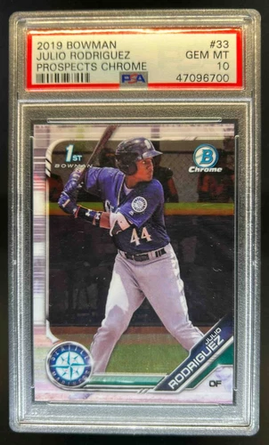 2019 Bowman Julio Rodriguez Chrome 1st #BCP-33 PSA 10