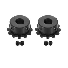 2Pcs 35 Chain Roller Sprocket 1/2" Bore 3/8" Pitch 12 Tooth with Set Screws