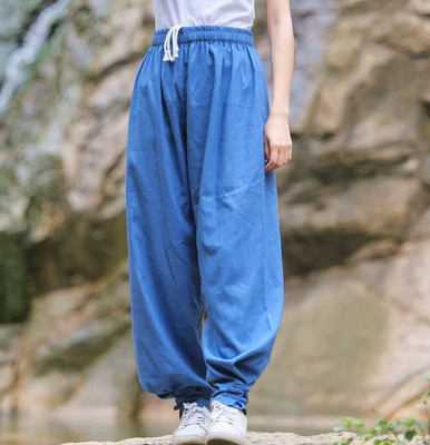 Summer Linen Tai Chi Martial arts pants Women Men Loose Kungfu Wing Chun Trouser