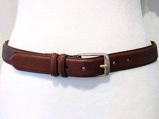Mens Polo Ralph Lauren Size 40 Brown Vtg Leather Belt w/Solid Brass Buckle