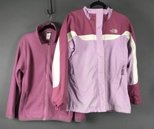 The North Face Jacket Girls XL Purple HyVent 3-in-1 Hooded Fleece Lined Snow