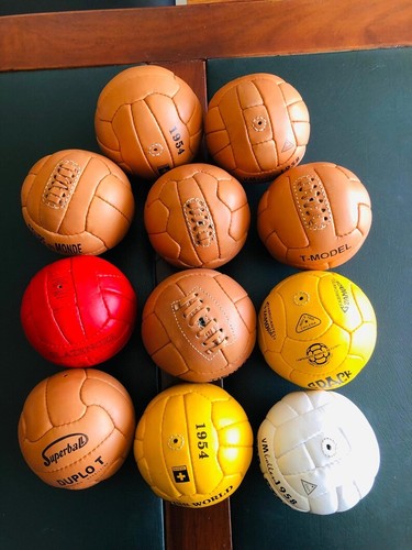 Historical Soccer Ball Set 11 Pcs FIFA World Cup 1930 to 1966 in Leather Size 5 - Picture 4 of 5