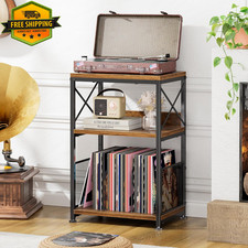 Record Player Stand Turntable Stand Vinyl Storage Holds 200 Albums Brown