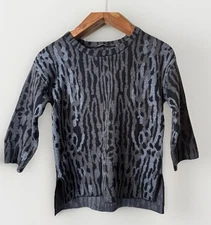 KOBI HALPERIN Alise Animal Print Gray Sweater XS