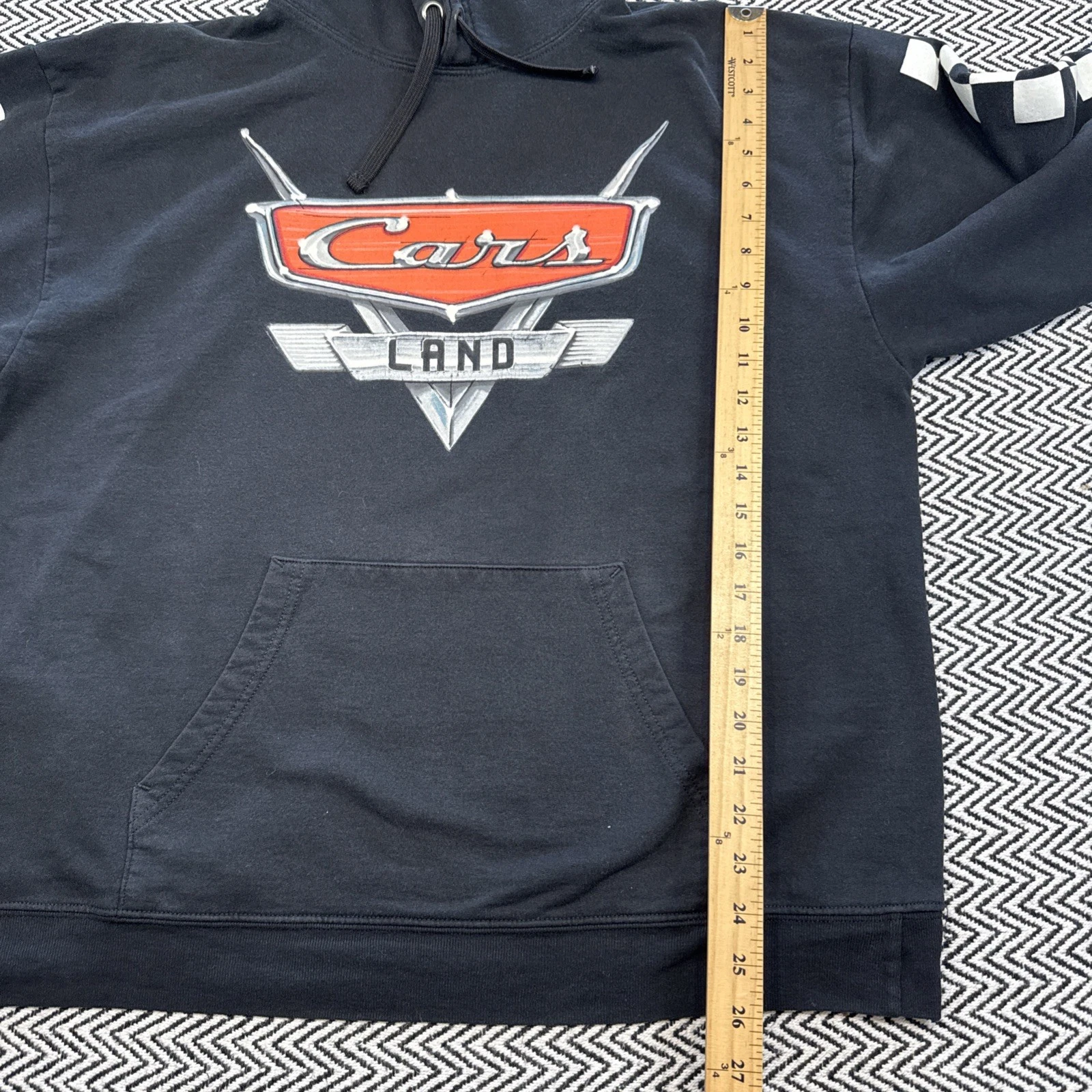 ALEXANDER MCQUEEN Felpa con cappuccio pullover Pixar Disney Parks Cars Land UOMO XL maniche a quadri McQueen