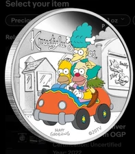 2022 Simpsons Series KRUSTY STUDIOS 1oz $1 Silver .9999 Dollar Proof Coin💯🔥✨
