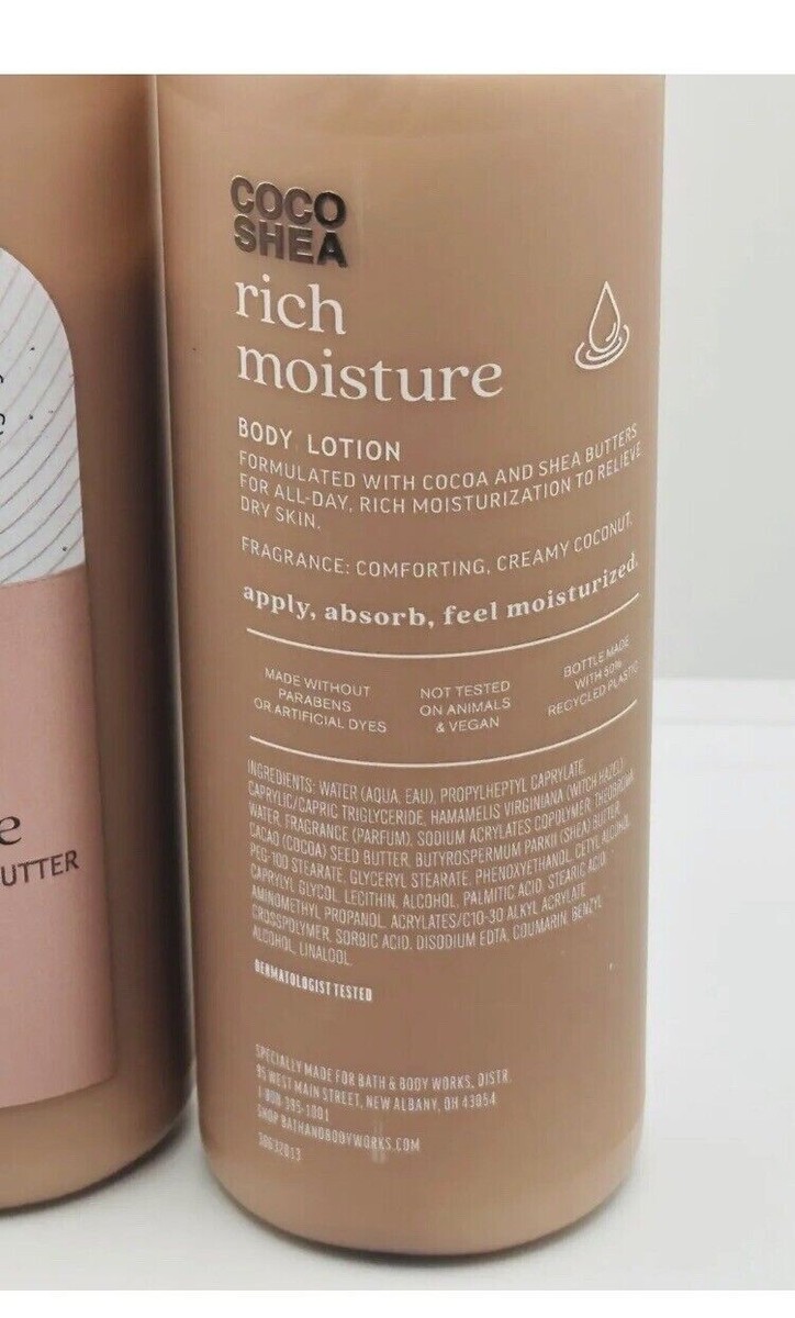 2x Bath & Body Works COCO SHEA Rich Moisture Cocoa Shea