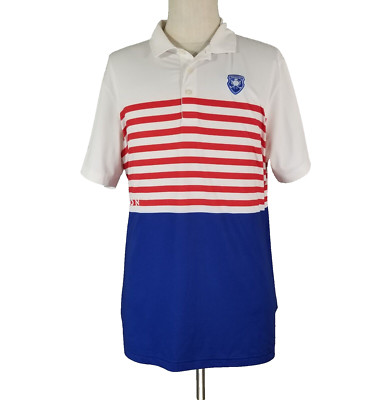 Puma Volition America golf polo shirt men's large red white blue Patriot