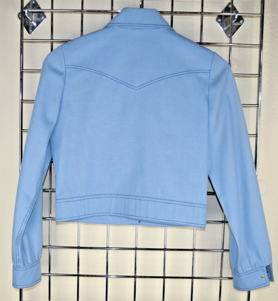 Chaqueta Western Vintage Mod Lee West Cal 45 Talla S/M Años 50 Azul Polvo Hasta la Cintura Foto 2 de 4