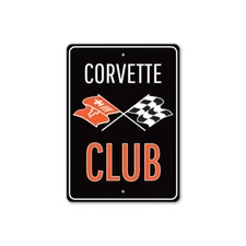Corvette Club Chevy Race Team Sign Personalized Man Cave Metal Custom Wall Decor