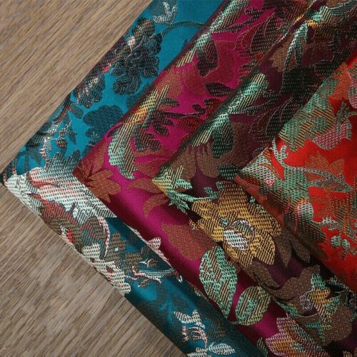 Tela china de damasco seda sintética jacquard paños brocado floral cheongsam hazlo tú mismo costura - Imagen 1 de 24