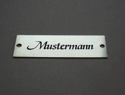  Edelstahlschild, Metall, Klingelschild, Briefkastenschild,Namensschild,9x3 cm
