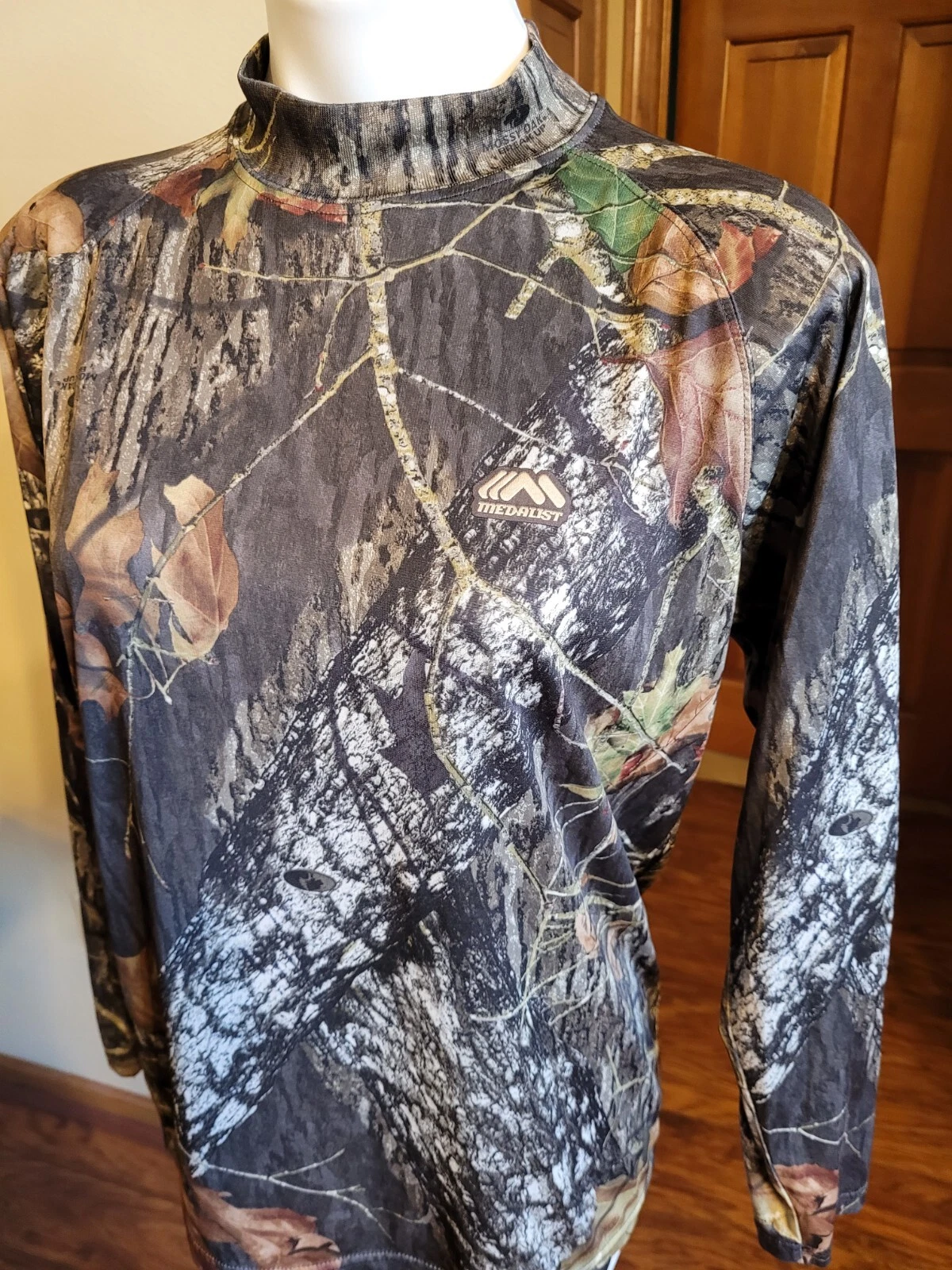 VETEMENTS Medalist Tg M Maglione Uomo Mimetica Manica Lunga Camicia Finto Collo