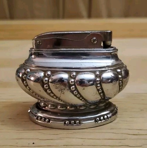 OMSCO Victorian Silver Plate Art Deco Cigarette Table Lighter Non-working