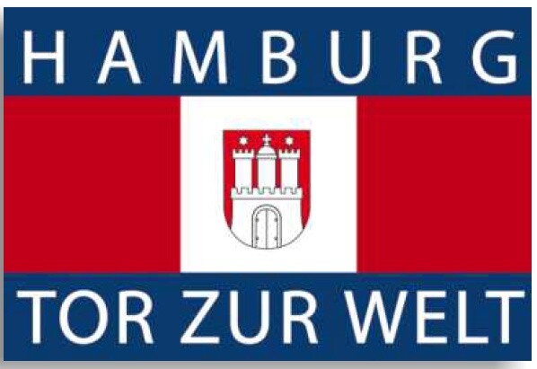 Hamburg photo magnet gateway to the world with coat of arms souvenir Germany
