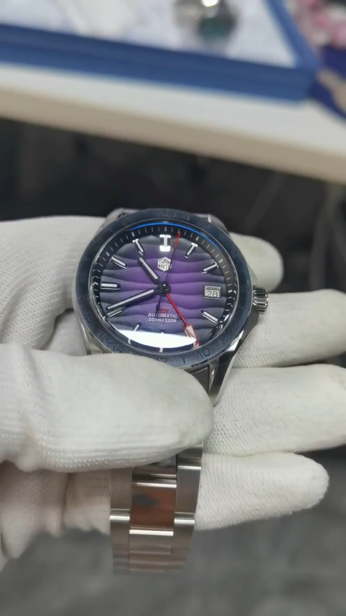 SAN MARTIN SN0129-G6 GMT Automatic Gradient Desert Dial 39mm 100M